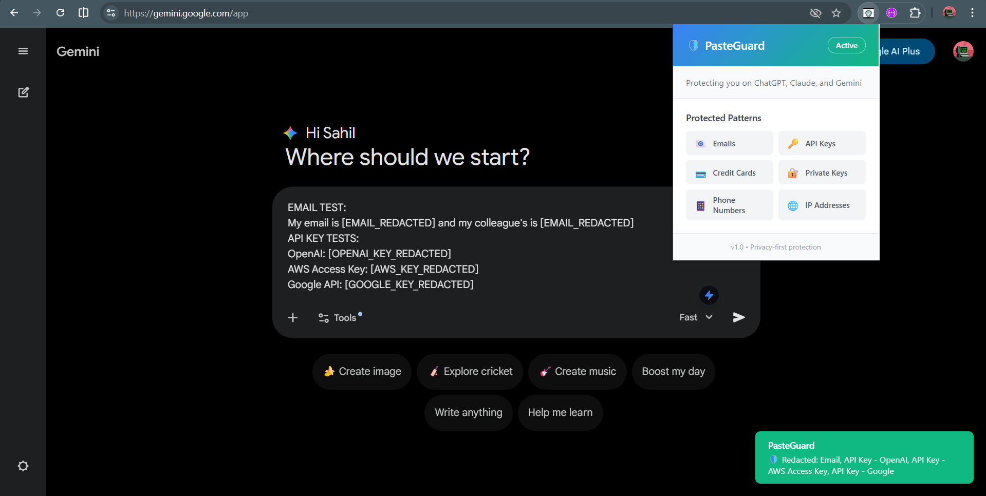 PasteGuard (LLM Sanitizer)